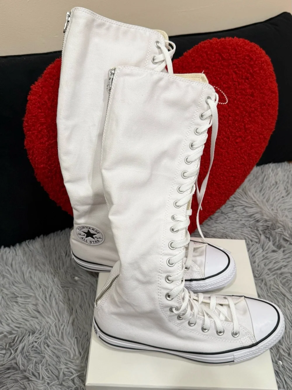 Converse Knee High Zip Boots White W 8.5